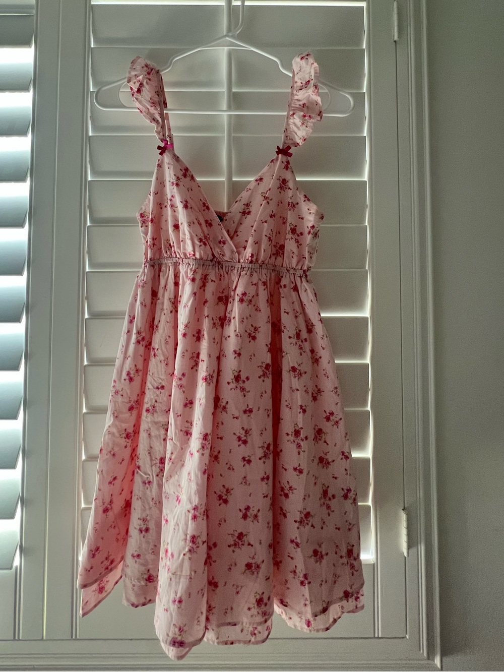 Pink Floral Ruffle Strap Sundress